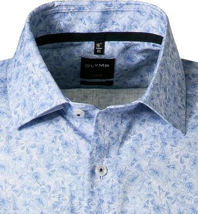 OLYMP Luxor Modern Fit 1211/72/11 Kurzarmhemd, Popeline, Bleu gemustert, Bleu 3 OLYMP Luxor Modern Fit 1211/72/11 Kurzarmhemd, Popeline, Bleu gemustert, Bleu – Bild 3