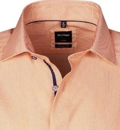 OLYMP Luxor Modern Fit 1209/72/91 Kurzarmhemd, Popeline, Orange gemustert, Orange -hemdenverkauf 369583 norm2