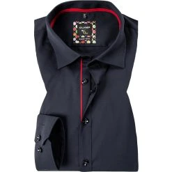 OLYMP No. Six Super Slim 69EL 2551/79/08 Hemd, Super Slim Fit, Baumwolle, Extra langer Arm, Tintenblau