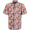 Fynch-Hatton Hemd 1121 8161/8161 Kurzarmhemd, Casual Fit, Baumwolle, Multicolour gemustert, Multicolour