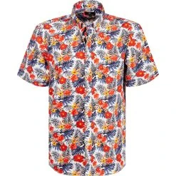 Fynch-Hatton Hemd 1121 8161/8161 Kurzarmhemd, Casual Fit, Baumwolle, Multicolour gemustert, Multicolour