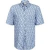Haupt Hemd 7112828243/40704 Kurzarmhemd, Regular Fit, Baumwolle, Blau gemustert, Blau