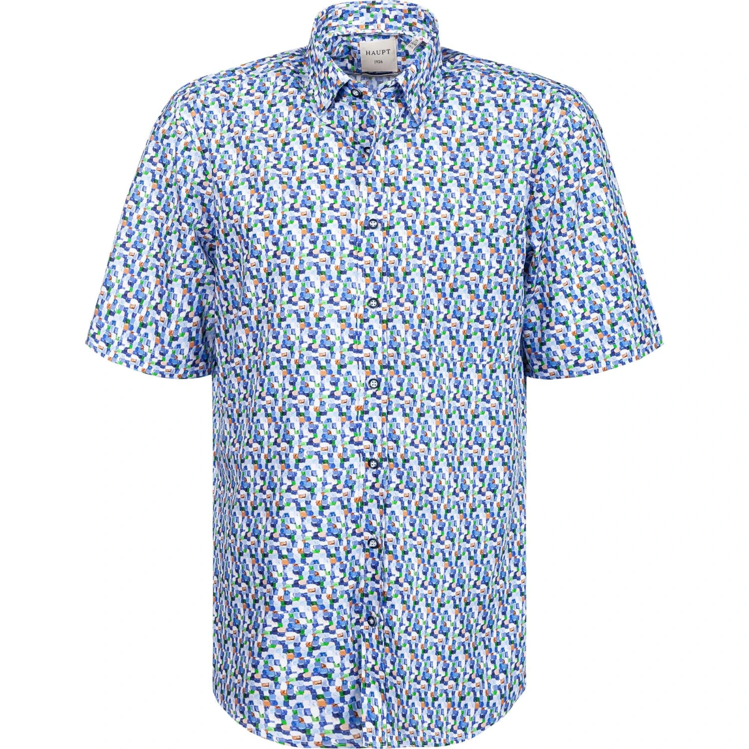 Haupt Hemd 7112828243/40704 Kurzarmhemd, Regular Fit, Baumwolle, Blau gemustert, Blau 1 Haupt Hemd 7112828243/40704 Kurzarmhemd, Regular Fit, Baumwolle, Blau gemustert, Blau