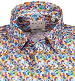 Haupt Hemd 7112828243/40405 Kurzarmhemd, Regular Fit, Baumwolle, Multicolour gemustert, Multicolour -hemdenverkauf 369622 norm2