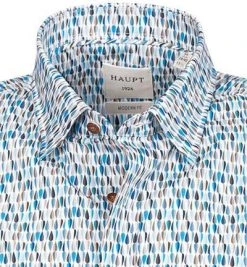 Haupt Hemd 71128218275/40702 Kurzarmhemd, Modern Fit, Baumwolle, Türkis gemustert, Türkis -hemdenverkauf 369624 norm2