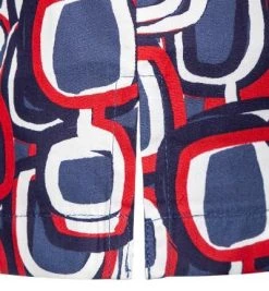 Haupt Hemd 7112898283/40708 Kurzarmhemd, Regular Fit, Baumwolle, Navy-rot gemustert, Navy-rot-weiß -hemdenverkauf 369629 norm3