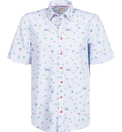 Haupt Hemd 71128218270/40701 Kurzarmhemd, Modern Fit, Baumwolle, Blau-weiß gemustert, Jeansblau-weiß 2 Haupt Hemd 71128218270/40701 Kurzarmhemd, Modern Fit, Baumwolle, Blau-weiß gemustert, Jeansblau-weiß – Bild 2