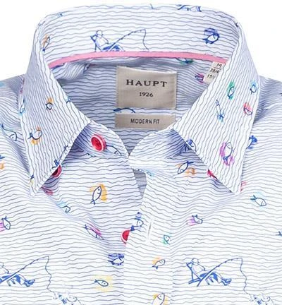 Haupt Hemd 71128218270/40701 Kurzarmhemd, Modern Fit, Baumwolle, Blau-weiß gemustert, Jeansblau-weiß 3 Haupt Hemd 71128218270/40701 Kurzarmhemd, Modern Fit, Baumwolle, Blau-weiß gemustert, Jeansblau-weiß – Bild 3