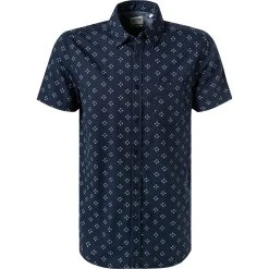 MUSTANG Hemd 1011056/12039 Kurzarmhemd, Regular Fit, Baumwolle, Navy gemustert, Navy