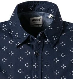 MUSTANG Hemd 1011056/12039 Kurzarmhemd, Regular Fit, Baumwolle, Navy gemustert, Navy -hemdenverkauf 369734 norm2
