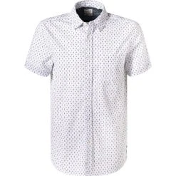 MUSTANG Hemd 1011056/12040 Kurzarmhemd, Regular Fit, Baumwolle, Weiß gemustert, Weiß