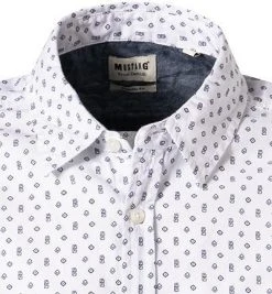 MUSTANG Hemd 1011056/12040 Kurzarmhemd, Regular Fit, Baumwolle, Weiß gemustert, Weiß -hemdenverkauf 369735 norm2