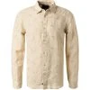 Scotch & Soda Hemd 160786/0217 Relaxed Fit, Leinen, Hellbeige gemustert, Hellbeige