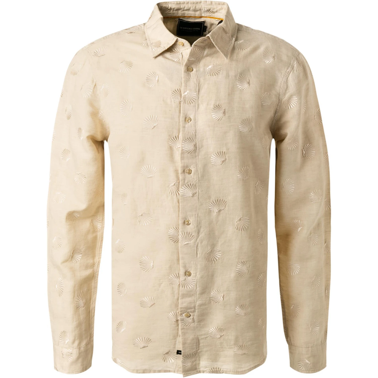 Scotch & Soda Hemd 160786/0217 Relaxed Fit, Leinen, Hellbeige gemustert, Hellbeige 1 Scotch & Soda Hemd 160786/0217 Relaxed Fit, Leinen, Hellbeige gemustert, Hellbeige