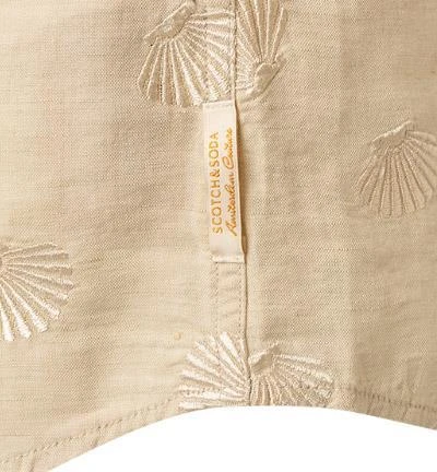 Scotch & Soda Hemd 160786/0217 Relaxed Fit, Leinen, Hellbeige gemustert, Hellbeige 4 Scotch & Soda Hemd 160786/0217 Relaxed Fit, Leinen, Hellbeige gemustert, Hellbeige – Bild 4