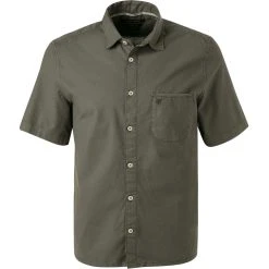 Marc O'Polo Hemd 124 7601 41052/446 Kurzarmhemd, Regular Fit, Baumwolle, Olivgrün, Olive