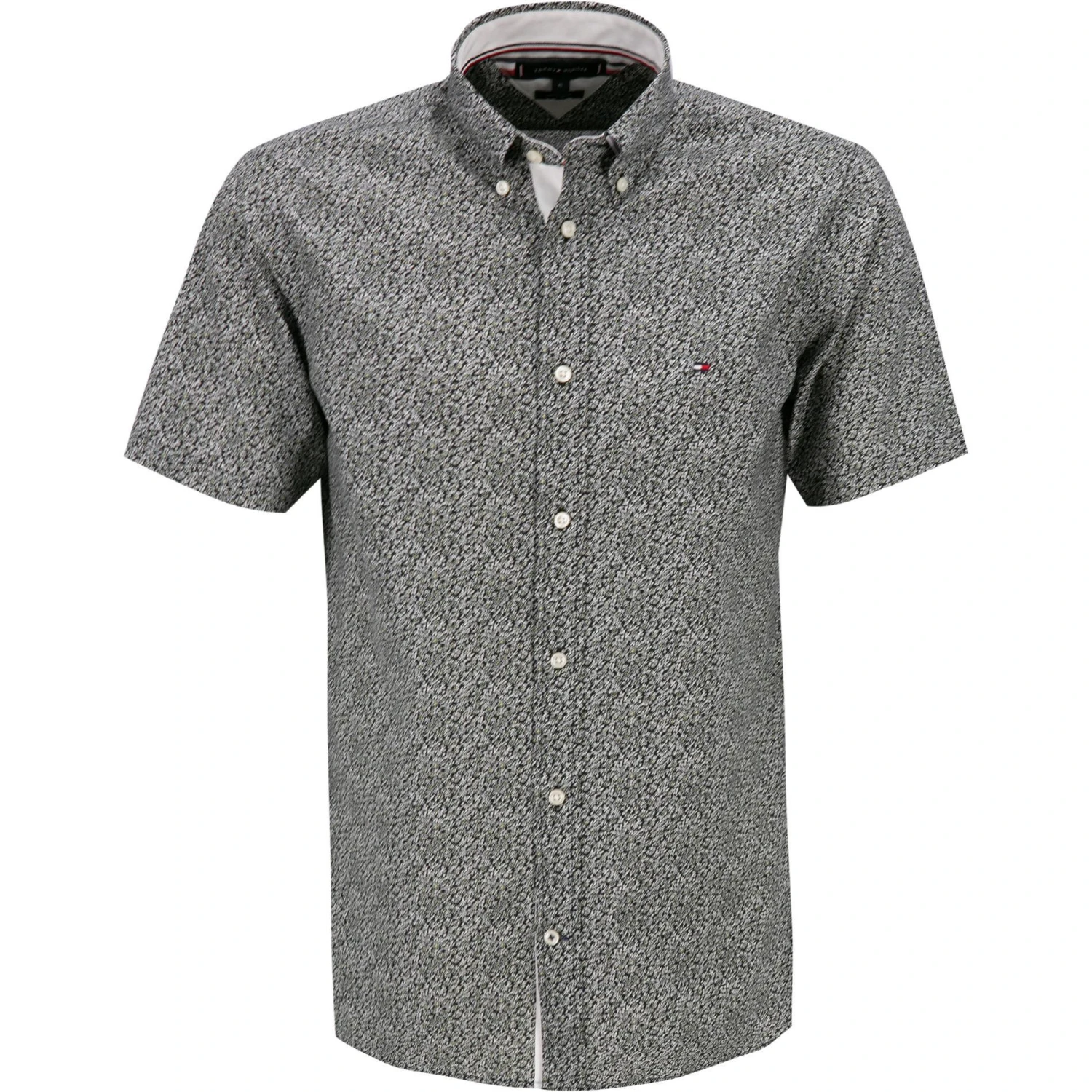 Tommy Hilfiger Hemd MW0MW18873/0GJ Kurzarmhemd, Regular Fit, Popeline, Schwarz-weiß gemustert, Schwarz-weiß 1 Tommy Hilfiger Hemd MW0MW18873/0GJ Kurzarmhemd, Regular Fit, Popeline, Schwarz-weiß gemustert, Schwarz-weiß