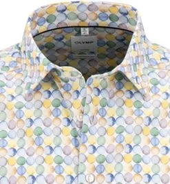 OLYMP Luxor Comfort Fit 1019/72/51 Kurzarmhemd, Baumwolle, Multicolor gemustert, Gelb -hemdenverkauf 370069 norm2