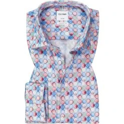 OLYMP Luxor Comfort Fit 1019/74/35 Hemd, Baumwolle, Blau-rot, Rot