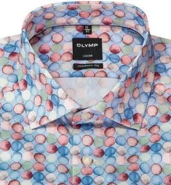 OLYMP Luxor Modern Fit 69EL 1219/79/35 Hemd, Baumwolle, Extra langer Arm, Blau-rot, Rot -hemdenverkauf 370097 norm2