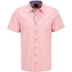 OLYMP Level Five Body Fit 2017/72/35 Kurzarmhemd, Baumwolle, Rot meliert, Rot