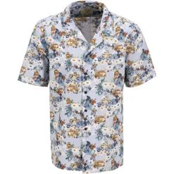 Haupt Hemd 7112898285/40701 Kurzarmhemd, Regular Fit, Popeline, Jeansblau gemustert, Jeansblau