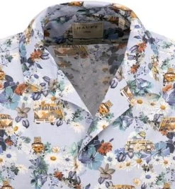 Haupt Hemd 7112898285/40701 Kurzarmhemd, Regular Fit, Popeline, Jeansblau gemustert, Jeansblau -hemdenverkauf 370128 norm2