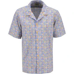 Haupt Hemd 7112898260/40703 Kurzarmhemd, Regular Fit, Popeline, Multicolor gemustert, Multicolor