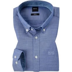 BOSS Hemd Rod 50452994/428 Slim Fit, Baumwolle, Mittelblau