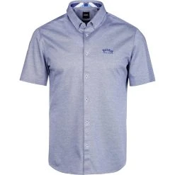 BOSS Hemd Biadia 50452428/438 Kurzarmhemd, Regular Fit, Baumwolle, Hellblau
