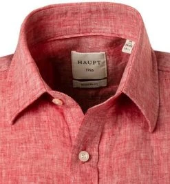 Haupt Hemd 71129018300/10405 Kurzarmhemd, Modern Fit, Leinen, Rot meliert, Rot -hemdenverkauf 370282 norm2
