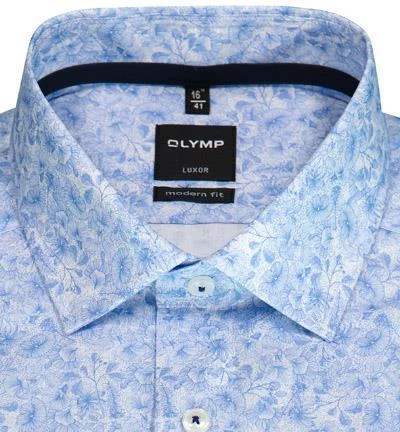 OLYMP Luxor Modern Fit 1211/74/11 Hemd, Popeline, Bleu gemustert, Bleu 3 OLYMP Luxor Modern Fit 1211/74/11 Hemd, Popeline, Bleu gemustert, Bleu – Bild 3