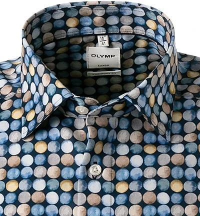 OLYMP Luxor Comfort Fit 1019/72/11 Kurzarmhemd, Baumwolle, Bleu gemustert, Bleu 3 OLYMP Luxor Comfort Fit 1019/72/11 Kurzarmhemd, Baumwolle, Bleu gemustert, Bleu – Bild 3