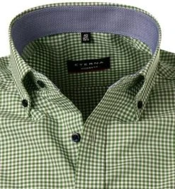 ETERNA Hemd 8917/C143/45 Kurzarmhemd, Modern Fit, Baumwolle, Grün kariert, Grün -hemdenverkauf 370304 norm2