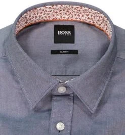 BOSS Hemd Ronni 50453000/410 Slim Fit, Baumwolle, Navy meliert, Navy -hemdenverkauf 370382 norm2