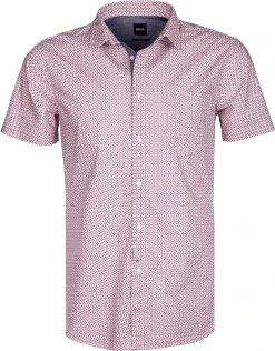 BOSS Hemd Magneton 50453296/680 Kurzarmhemd, Slim Fit, Baumwolle, Pastell pink gemustert, Pastell pink