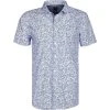 BOSS Hemd Magneton 50453296/428 Kurzarmhemd, Slim Fit, Baumwolle, Mittelblau gemustert, Mittelblau