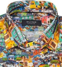 OLYMP Signature Tailored Fit 8540/74/11 Hemd, Baumwolle, Bleu gemustert, Bleu -hemdenverkauf 370466 norm2