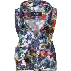 OLYMP Signature Tailored Fit 8533/74/11 Hemd, Baumwolle, Bleu gemustert, Bleu