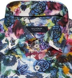 OLYMP Signature Tailored Fit 8533/74/11 Hemd, Baumwolle, Bleu gemustert, Bleu -hemdenverkauf 370469 norm2