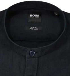 BOSS Hemd Rolfo 50456278/402 Slim Fit, Reines Leinen, Dunkelblau -hemdenverkauf 370836 norm2