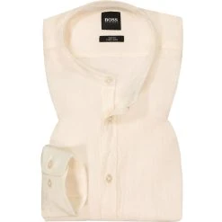 BOSS Hemd Rolfo 50456278/118 Slim Fit, Reines Leinen, Ecru, Weiß
