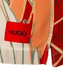 HUGO Hemd Efab 50449723/239 Kurzarmhemd, Straight Fit, Viskose, Multicolor gemustert, Multicolor -hemdenverkauf 370838 norm3
