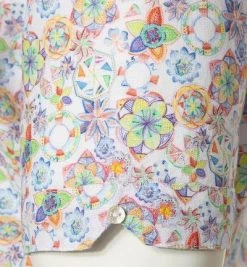 N.Z.A. Hemd 21DN541S/1888 Kurzarmhemd, Leinen, Multicolor gemustert, Weiß -hemdenverkauf 371454 norm3