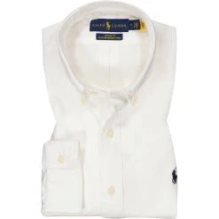 Polo Ralph Lauren Hemd 710795235/008 Custom Fit, Twill, Wollweiß, Weiß