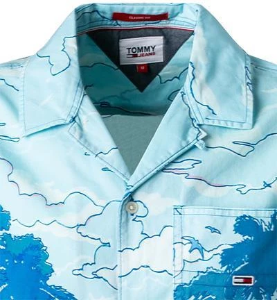 TOMMY JEANS Hemd DM0DM10881/0GY Kurzarmhemd, Classic Fit, Baumwolle, Hellblau gemustert, Hellblau 3 TOMMY JEANS Hemd DM0DM10881/0GY Kurzarmhemd, Classic Fit, Baumwolle, Hellblau gemustert, Hellblau – Bild 3