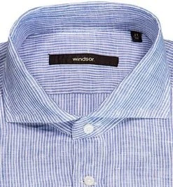 Windsor Hemd Lano-W 30026498/410 Shaped Fit, Reines Leinen, Blau gestreift, Blau -hemdenverkauf 371781 norm2