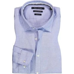 Marc O'Polo Hemd B21 1504 42112/E86 Shaped Fit, Baumwolle, Blau