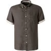 Marc O'Polo Hemd 136 7428 41028/987 Kurzarmhemd, Regular Fit, Reines Leinen, Grau