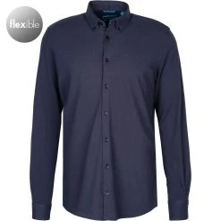 Pierre Cardin Hemd 06000/000/27661/9041 Slim Fit, Jersey, Extra langer Arm, Dunkelblau